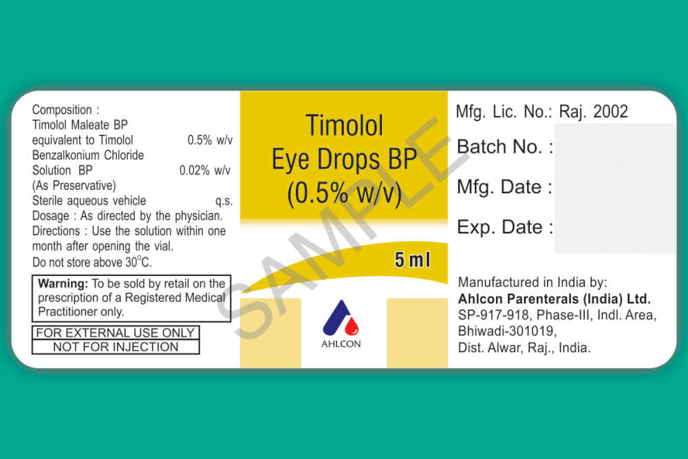 Timolol Eye Drops 0.25 & 0.5 Eye Drops